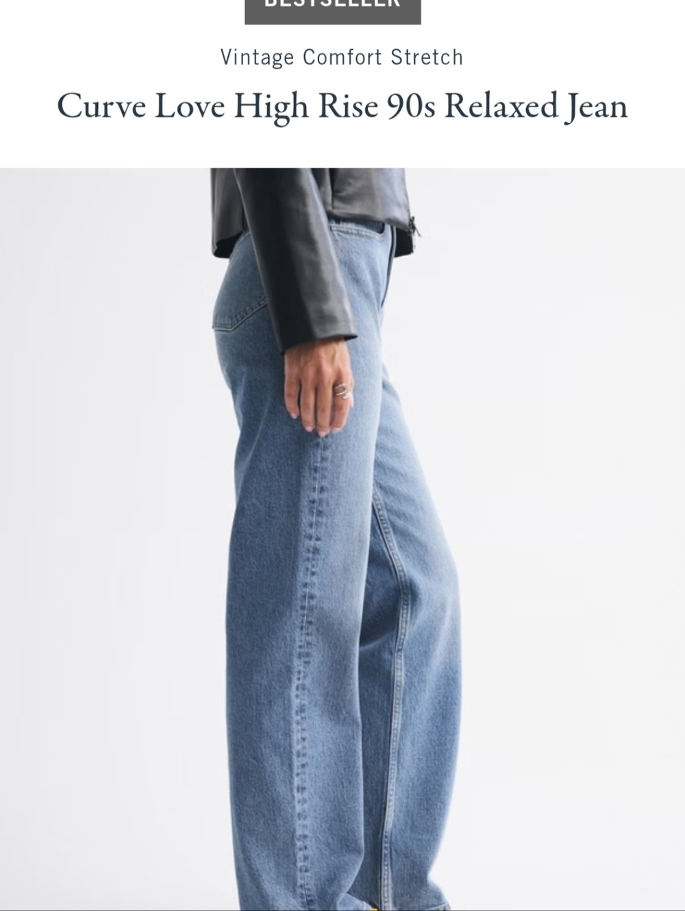 A&F 27S Curve Love High Rise 90's Relaxed Jeans - Picture 4 of 7